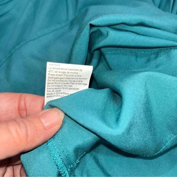 Ekouer teal v- neck shirt dress long sleeve with pockets NWT - Picture 3 of 10